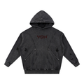 YDH Snow Washed Distressed Panel Pocket Hoodie