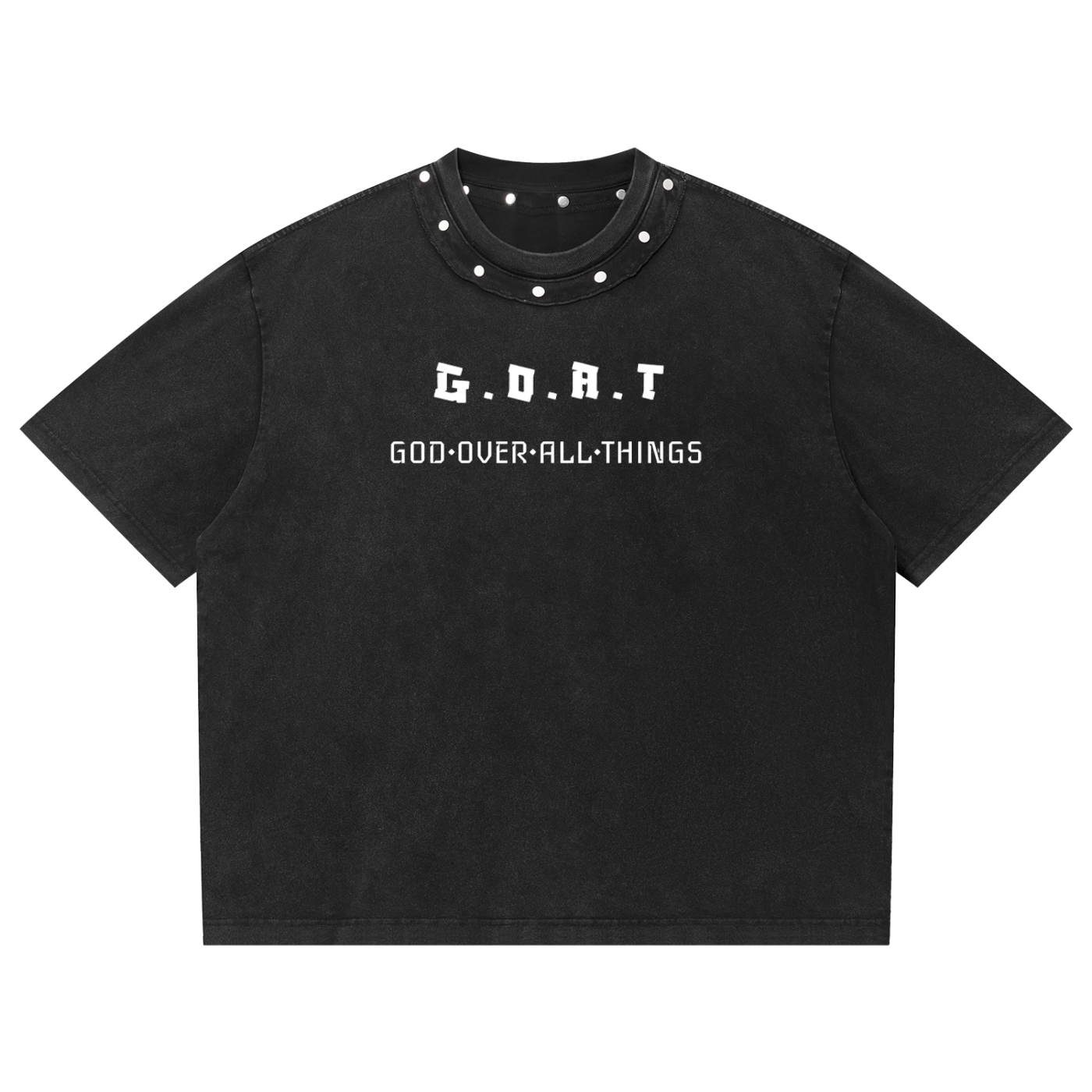 STUDDED G.O.A.T Unisex Washed Boxy Studded T-Shirt