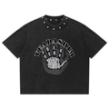 Unisex Washed Boxy Studded T-Shirt