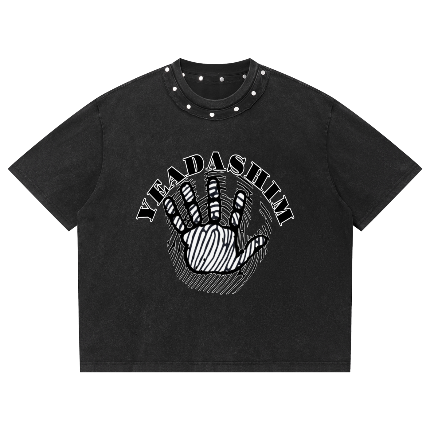 Unisex Washed Boxy Studded T-Shirt