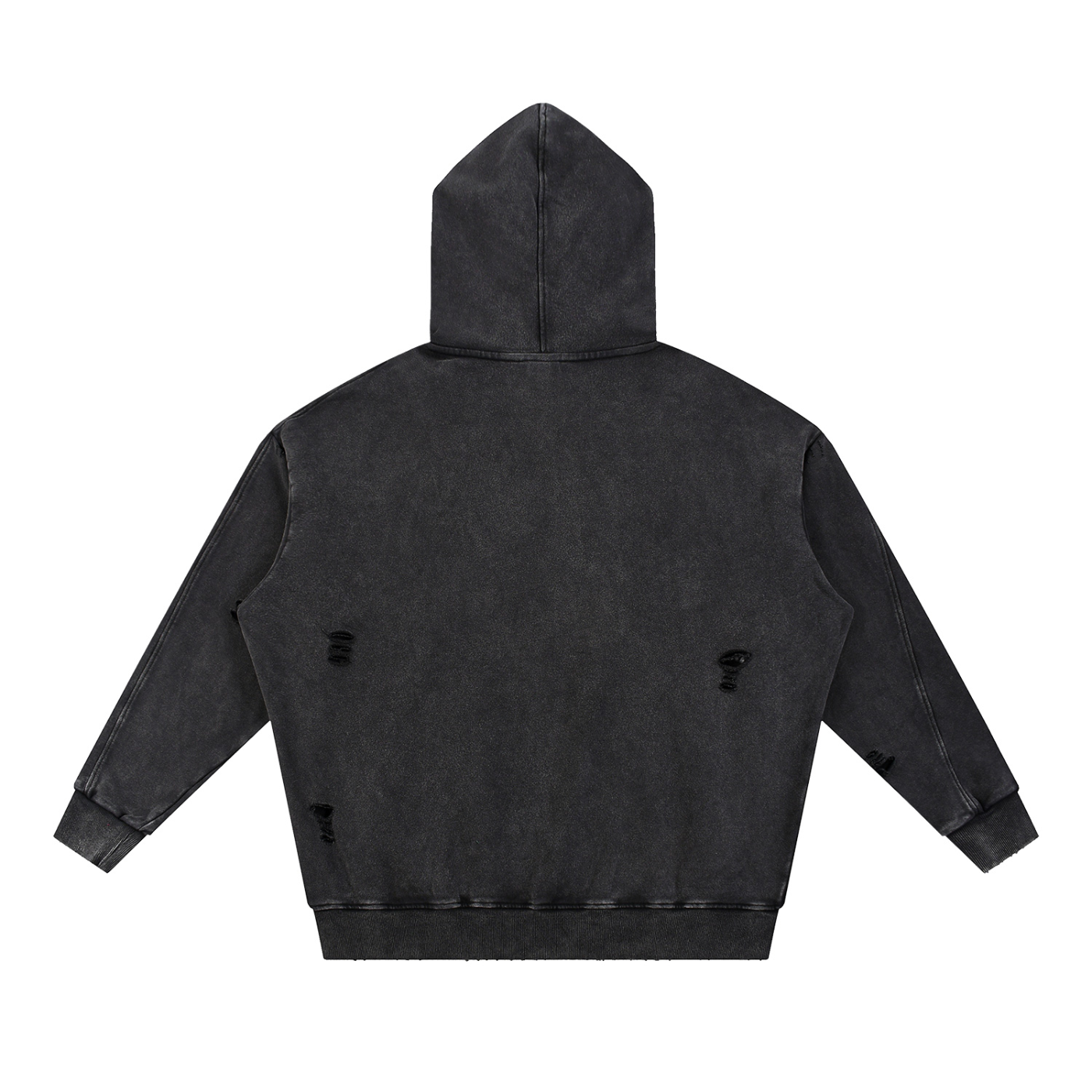 YDH Snow Washed Distressed Panel Pocket Hoodie