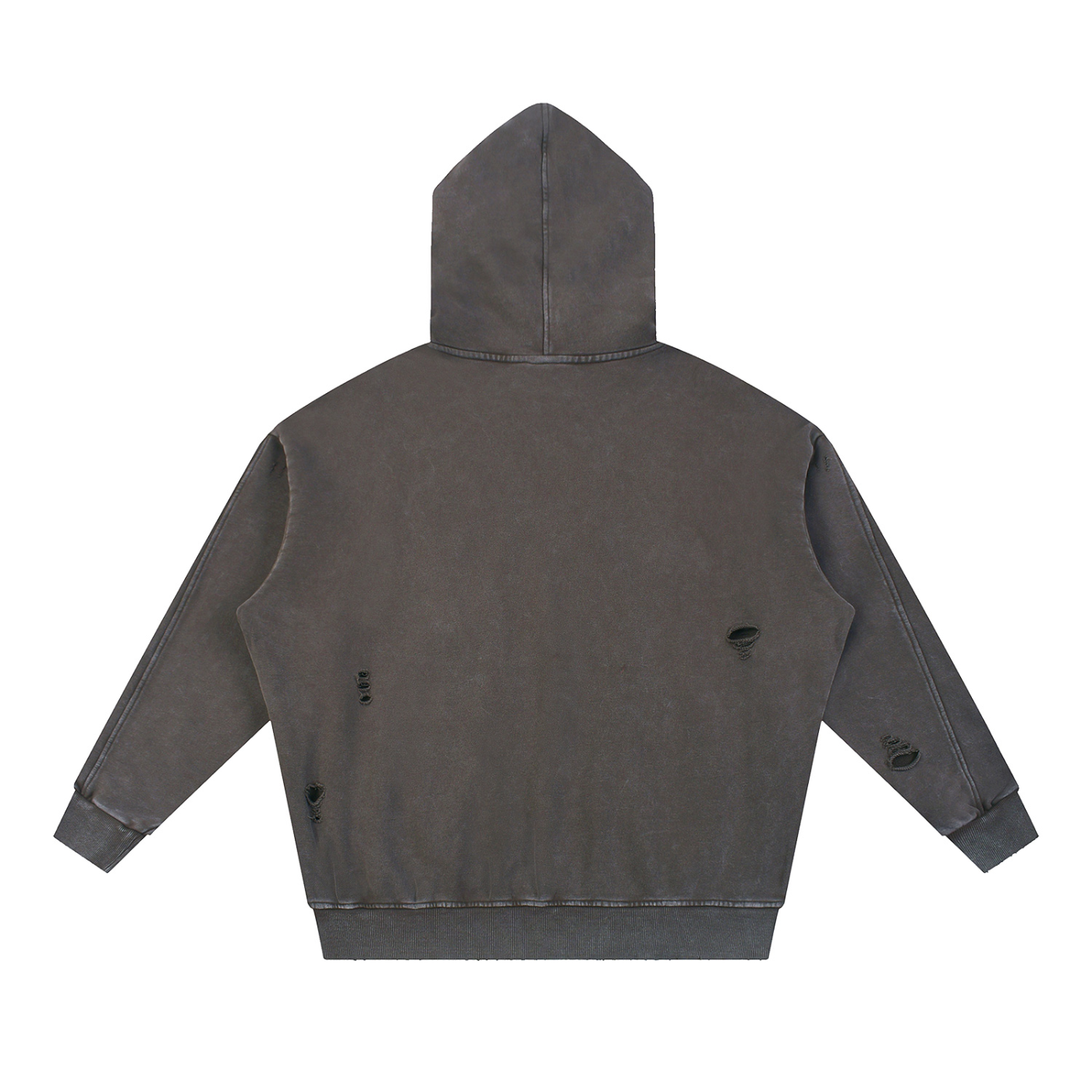 YDH Snow Washed Distressed Panel Pocket Hoodie