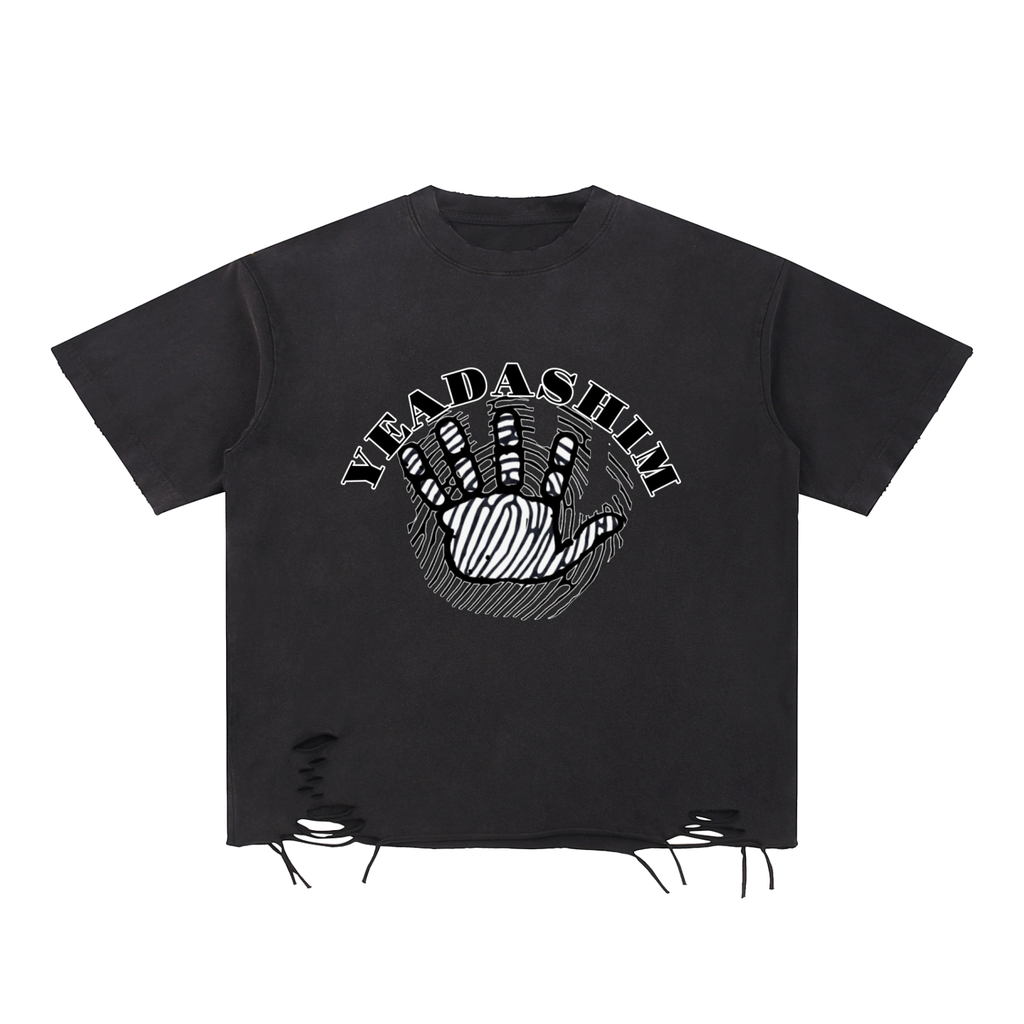Snow Washed Raw-Hem T-Shirt