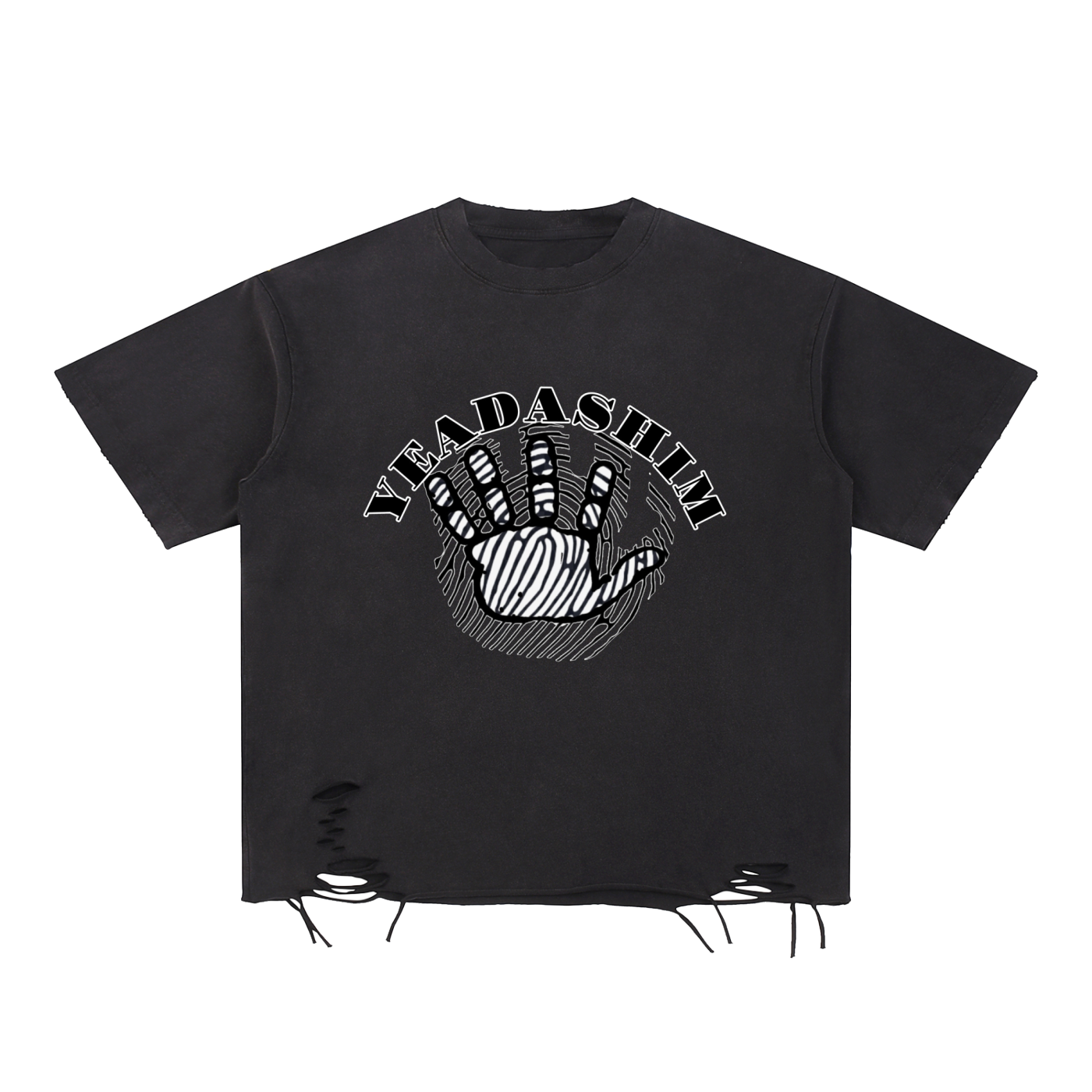 Snow Washed Raw-Hem T-Shirt