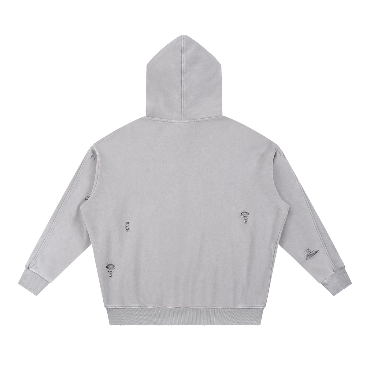 YDH Snow Washed Distressed Panel Pocket Hoodie