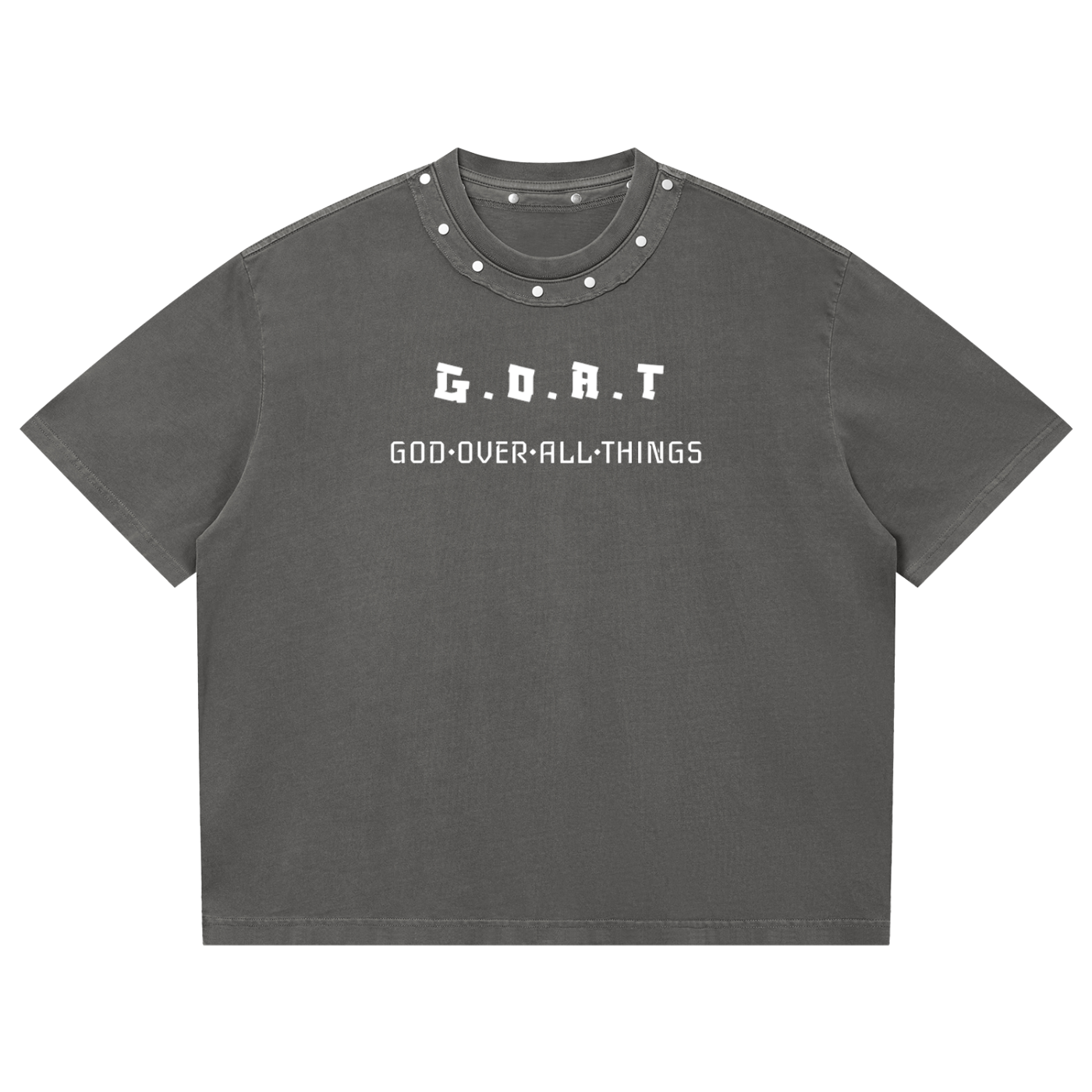 STUDDED G.O.A.T Unisex Washed Boxy Studded T-Shirt
