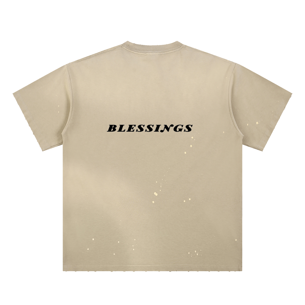 Hand-Frayed Sunfade Paint Splatter T-Shirt