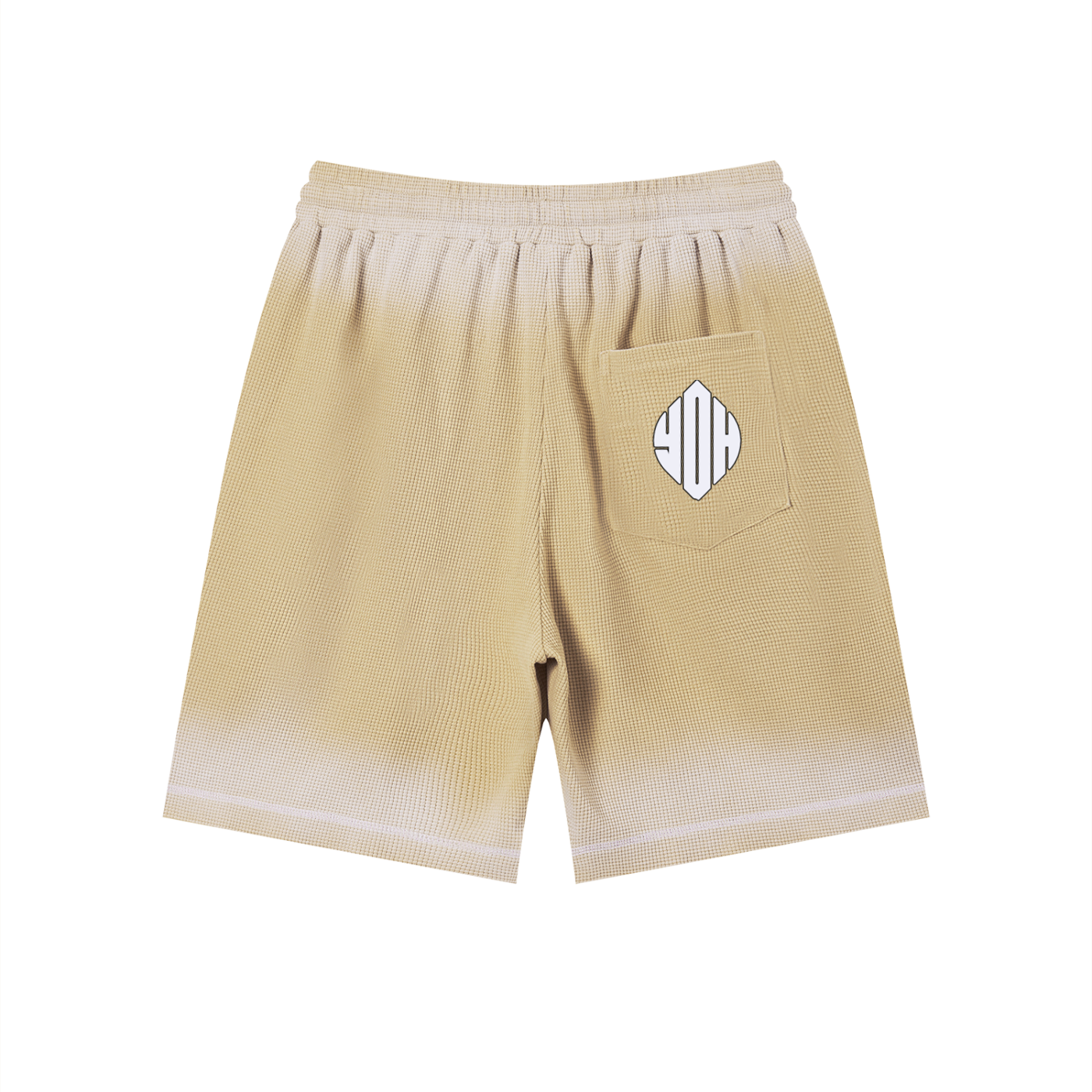 Unisex Sunfade Waffle Raw Hem Shorts