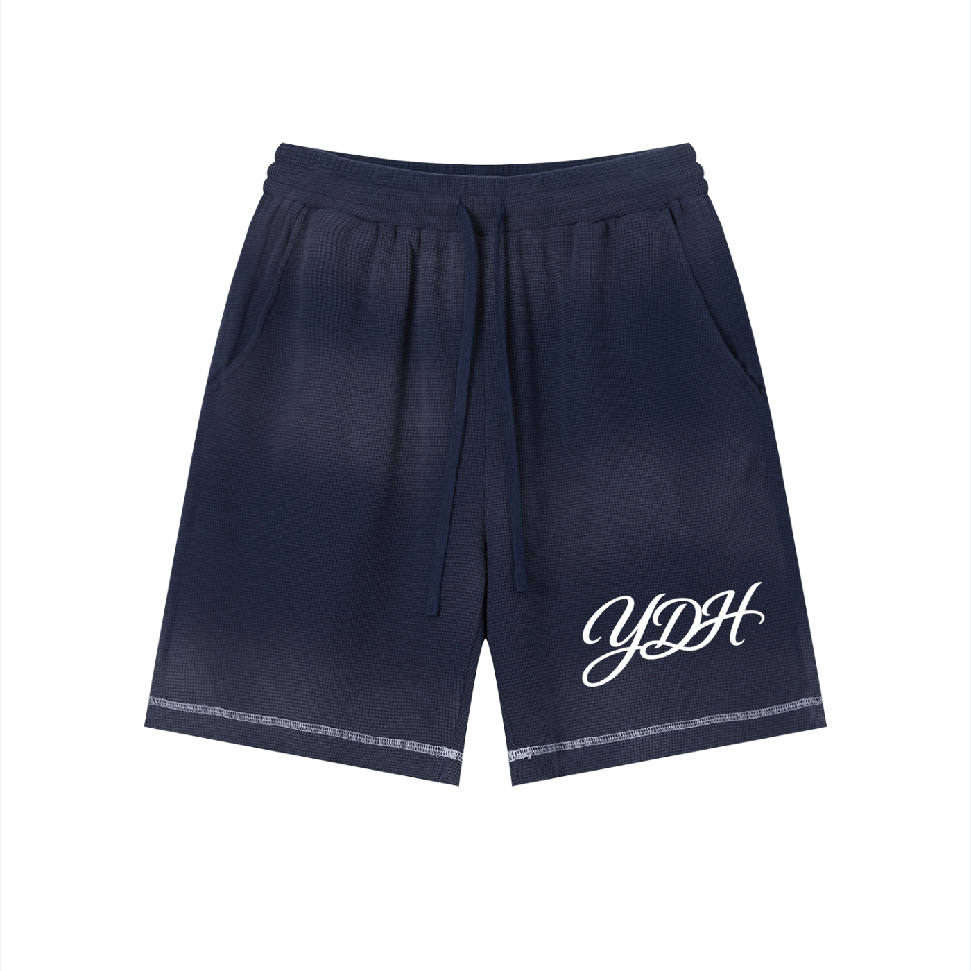 Unisex Sunfade Waffle Raw Hem Shorts