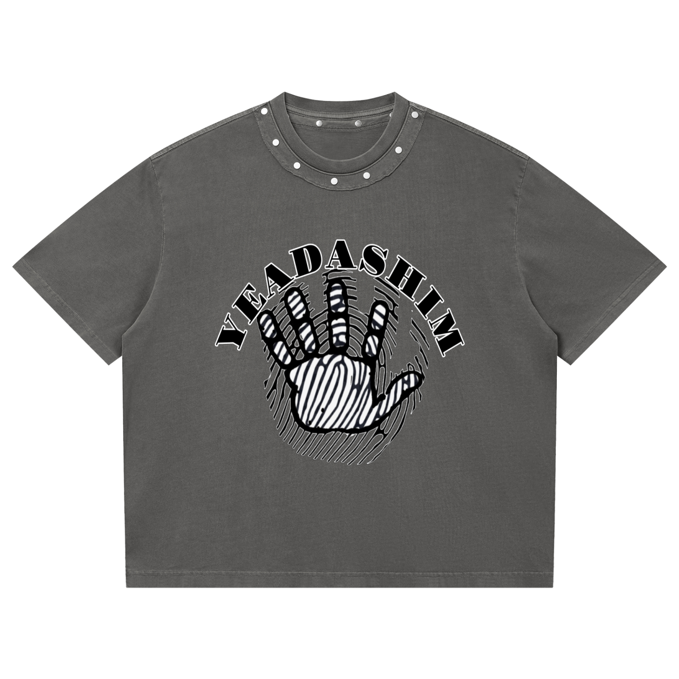 Unisex Washed Boxy Studded T-Shirt