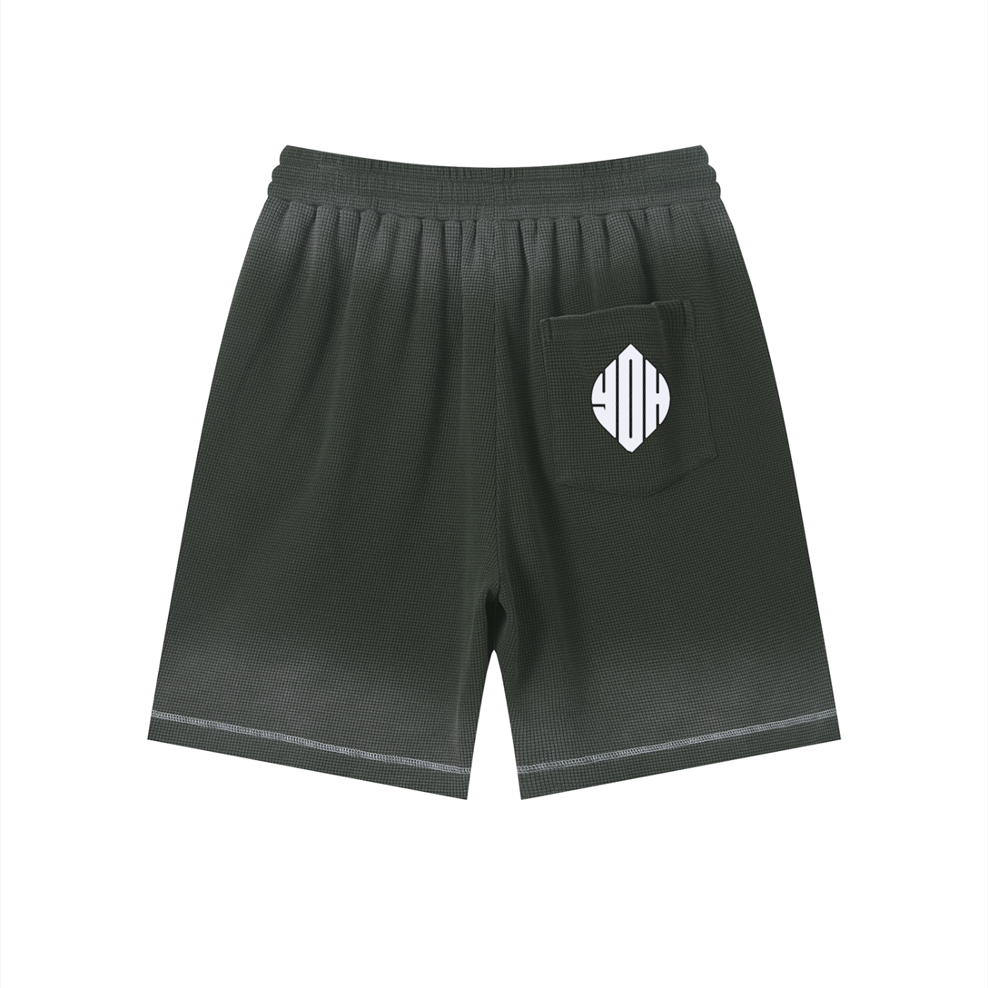 Unisex Sunfade Waffle Raw Hem Shorts