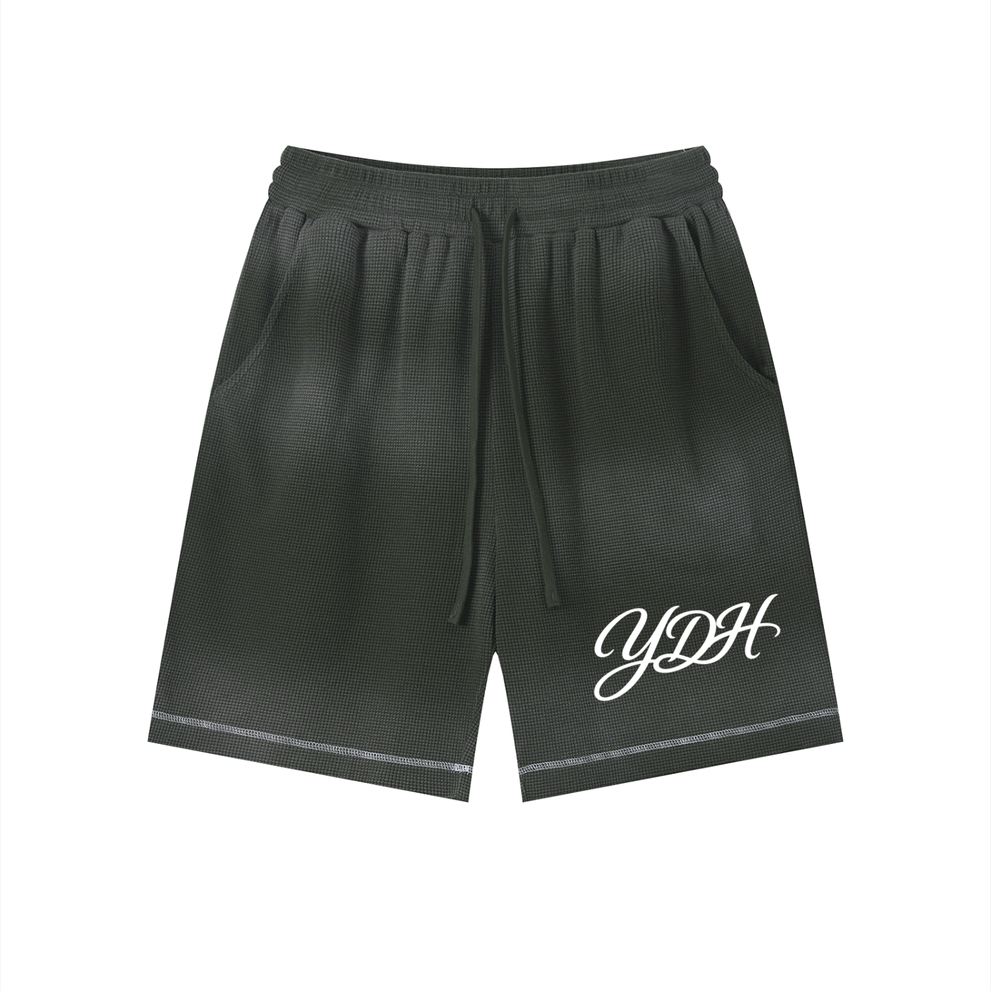 Unisex Sunfade Waffle Raw Hem Shorts