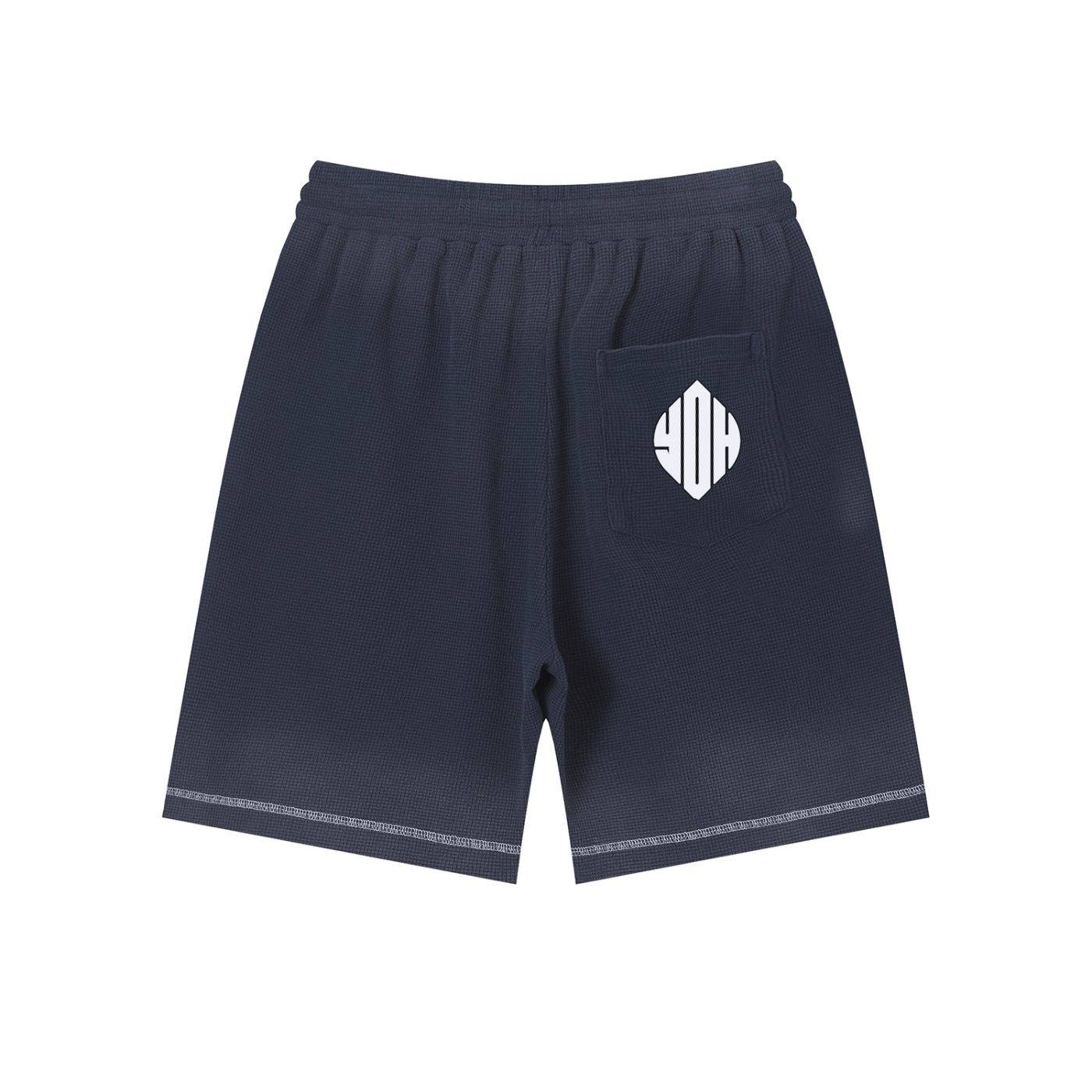 Unisex Sunfade Waffle Raw Hem Shorts