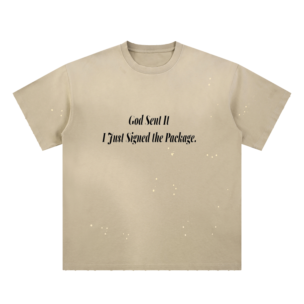 Hand-Frayed Sunfade Paint Splatter T-Shirt