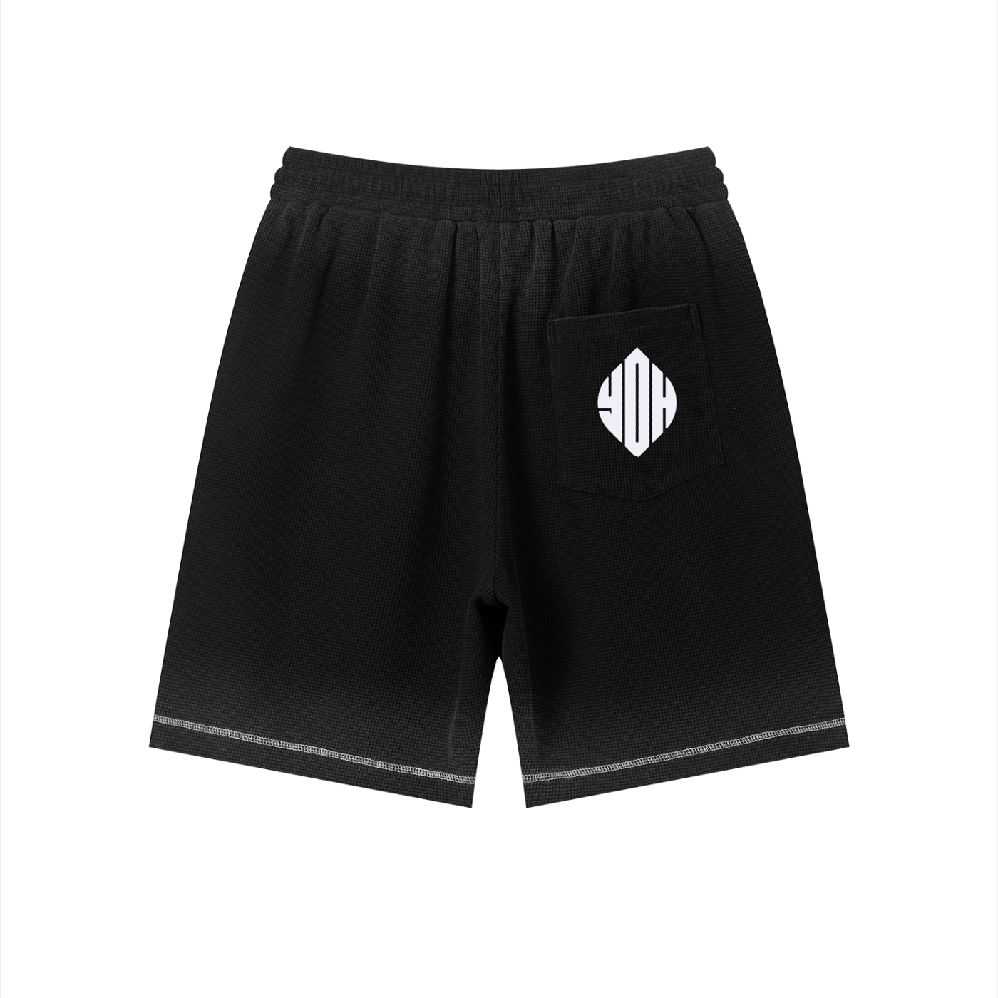 Unisex Sunfade Waffle Raw Hem Shorts